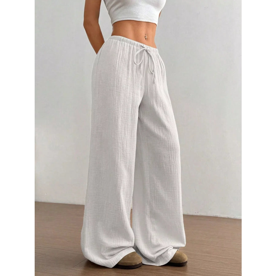 Wide-Leg Drawstring Pants Apparel and Accessories