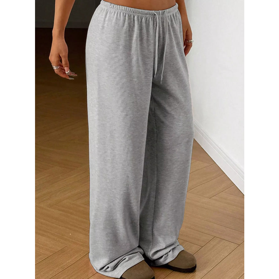 Wide-Leg Drawstring Pants Apparel and Accessories