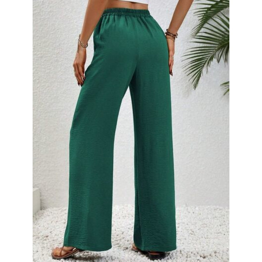 Wide Leg Drawstring Pants Clothing