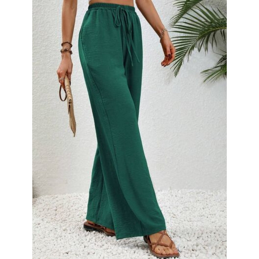 Wide Leg Drawstring Pants Clothing