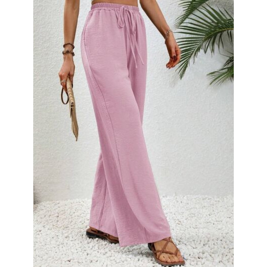 Wide Leg Drawstring Pants Clothing