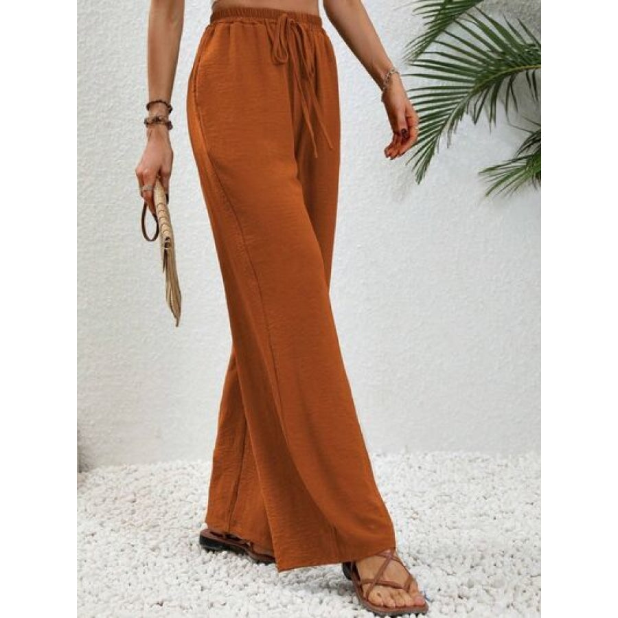 Wide Leg Drawstring Pants Clothing