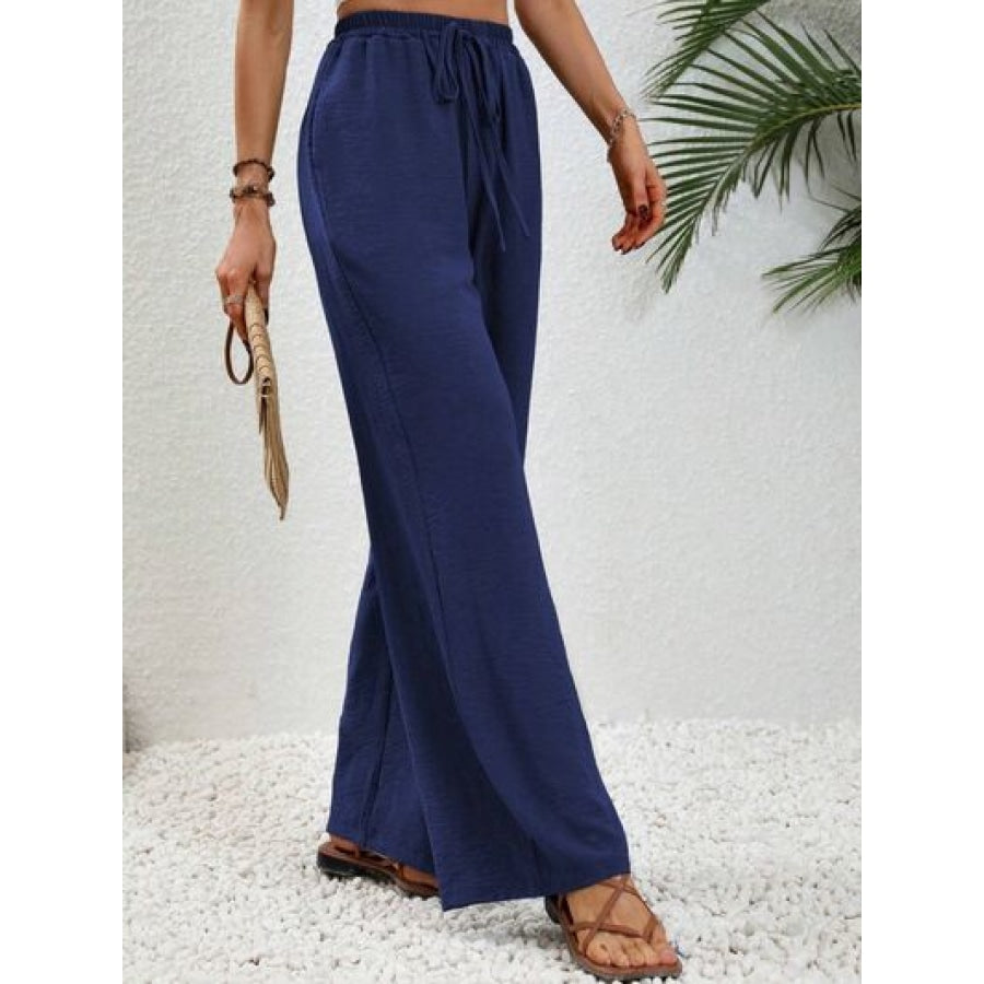 Wide Leg Drawstring Pants Clothing