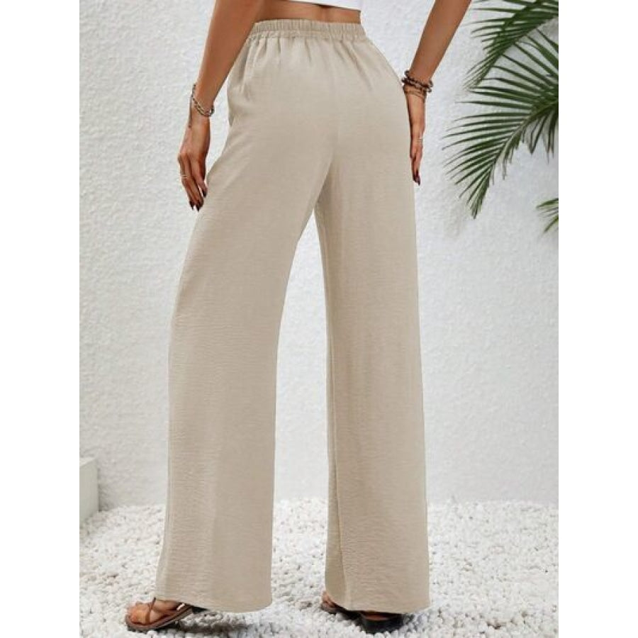 Wide Leg Drawstring Pants Clothing