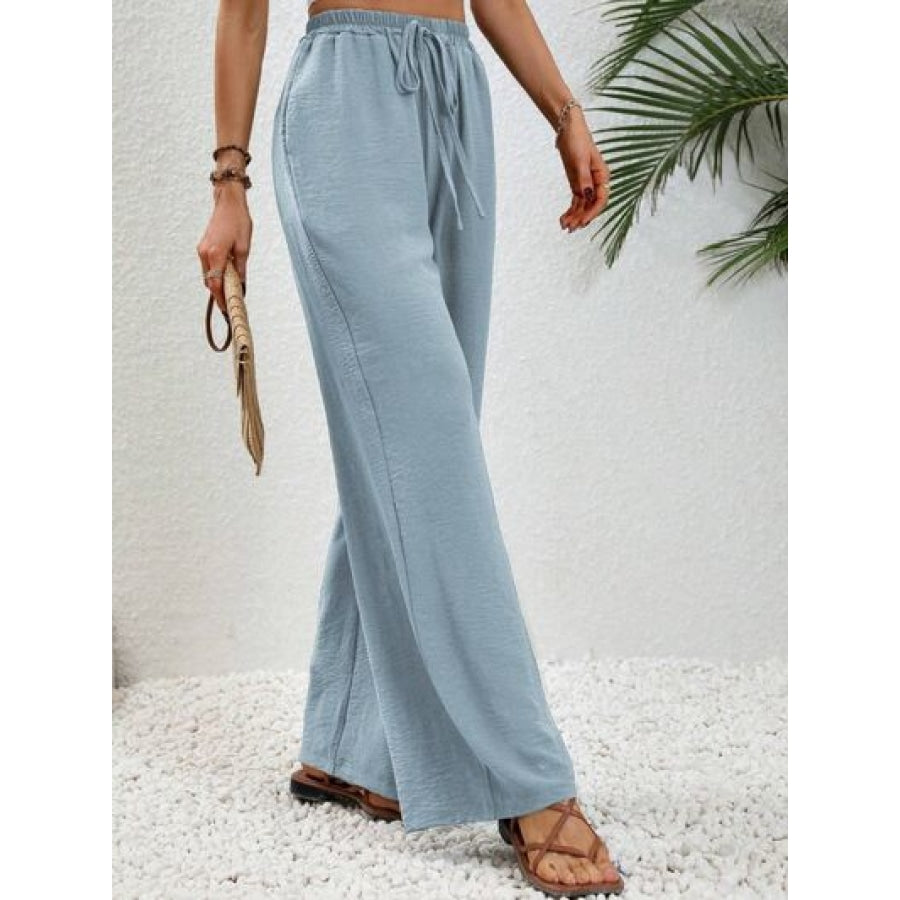 Wide Leg Drawstring Pants Clothing