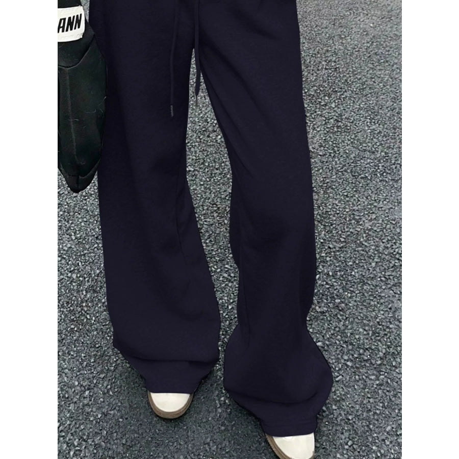 Wide Leg Drawstring Sweatpants Apparel and Accessories