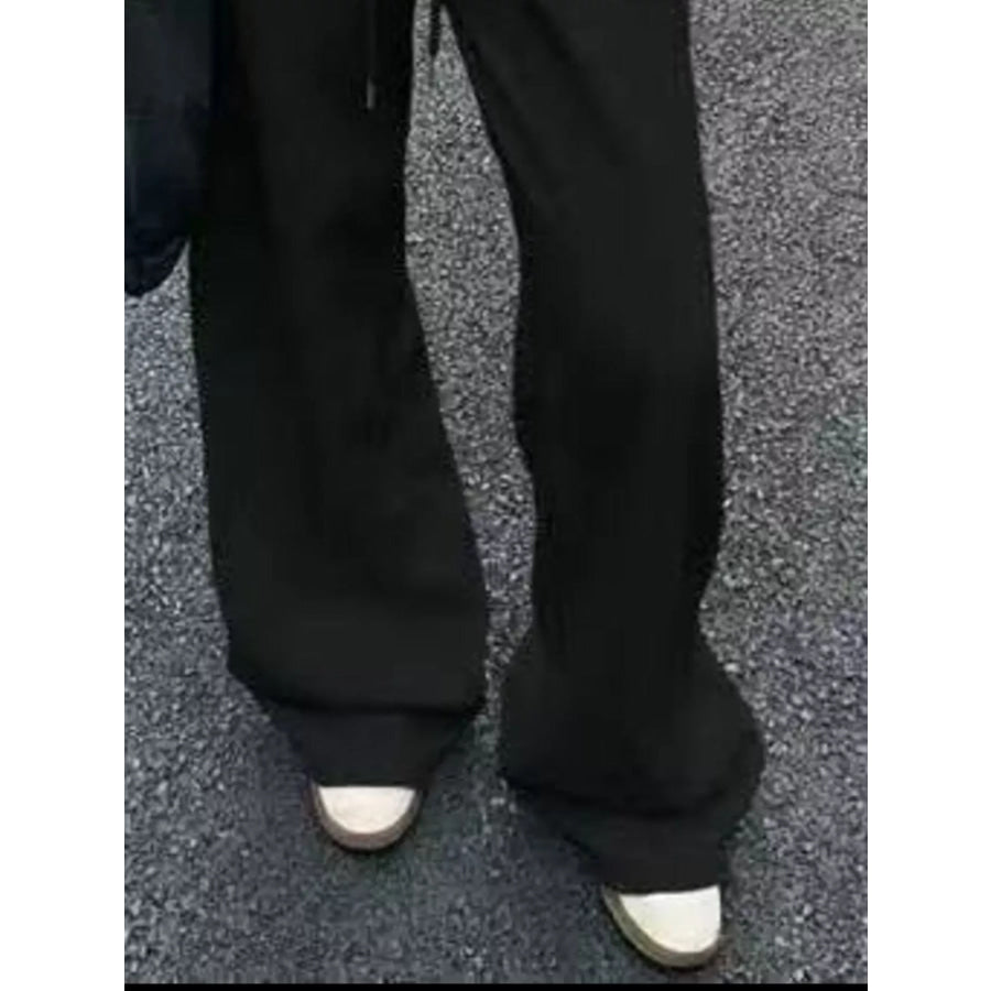 Wide Leg Drawstring Sweatpants Apparel and Accessories