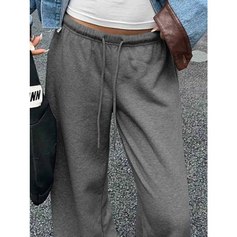 Wide Leg Drawstring Sweatpants Apparel and Accessories