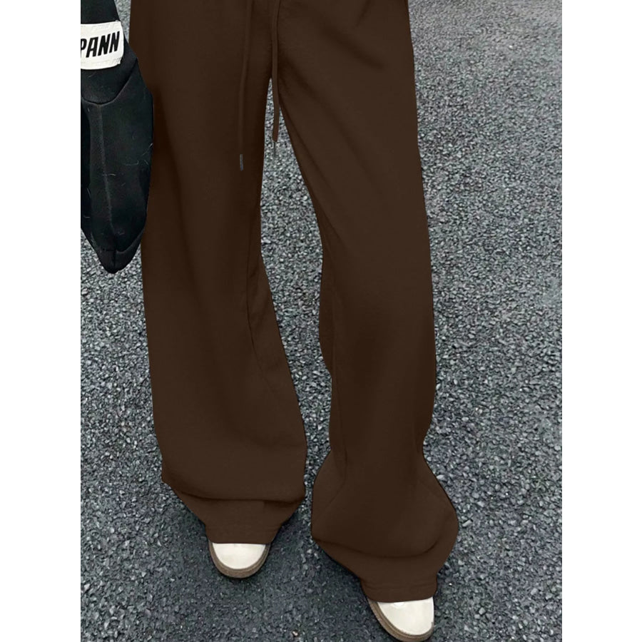 Wide Leg Drawstring Sweatpants Apparel and Accessories