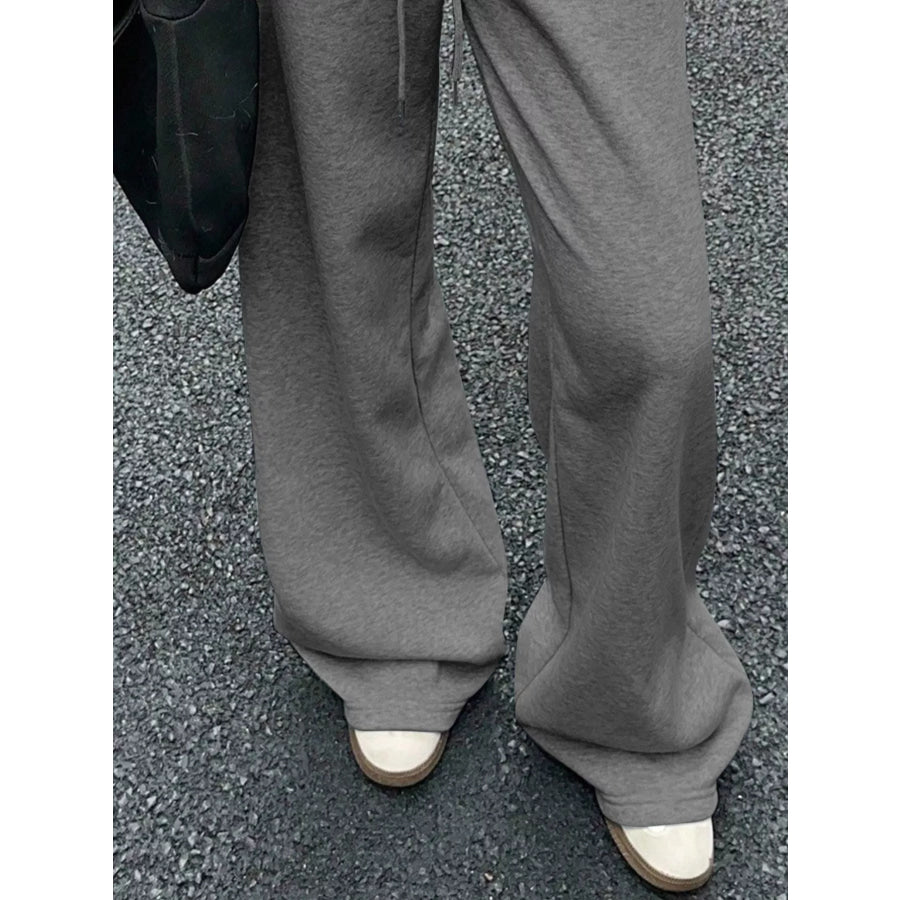 Wide Leg Drawstring Sweatpants Apparel and Accessories