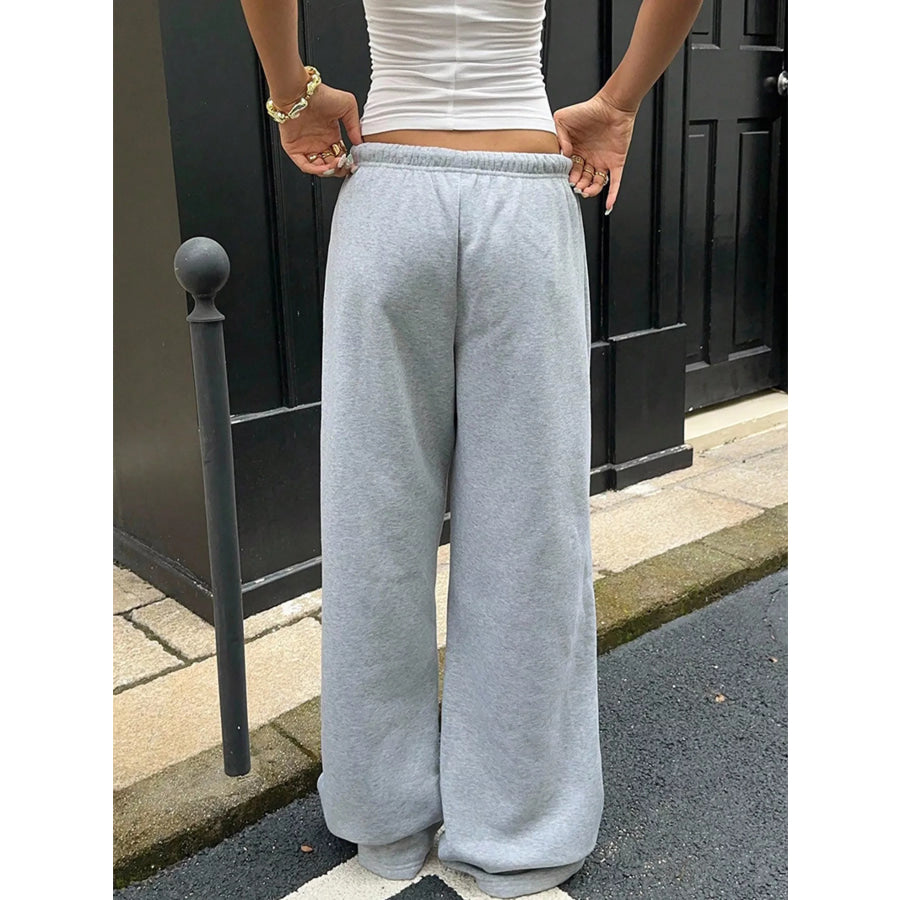 Wide Leg Drawstring Sweatpants Apparel and Accessories