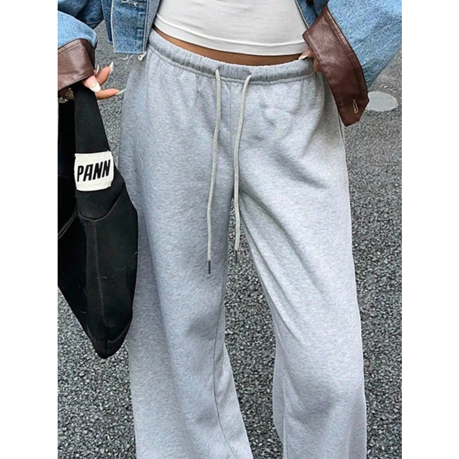 Wide Leg Drawstring Sweatpants Apparel and Accessories