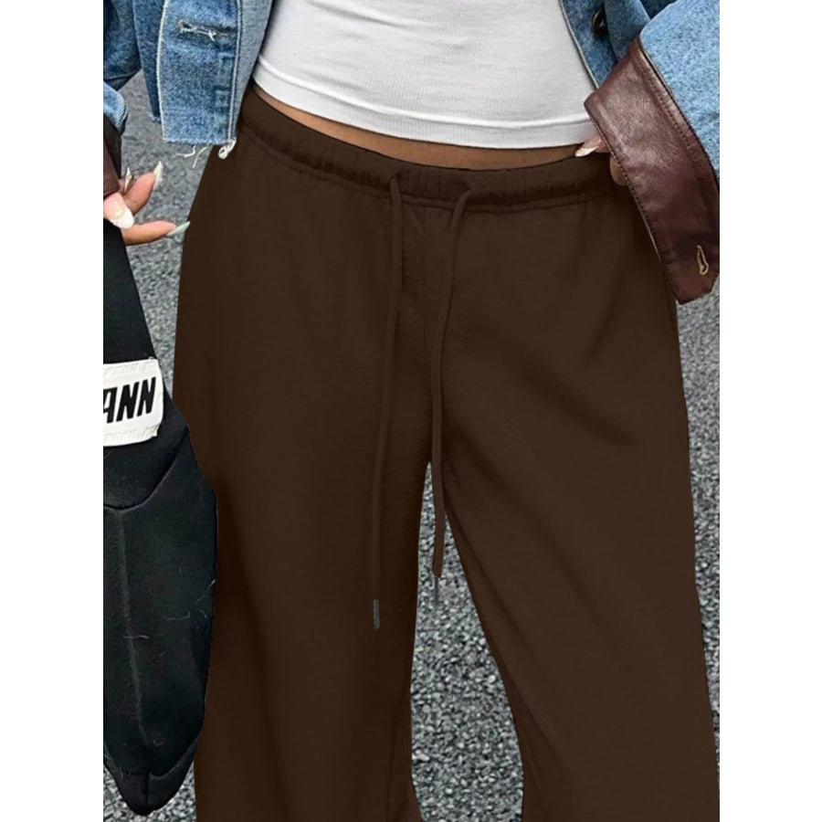 Wide Leg Drawstring Sweatpants Apparel and Accessories