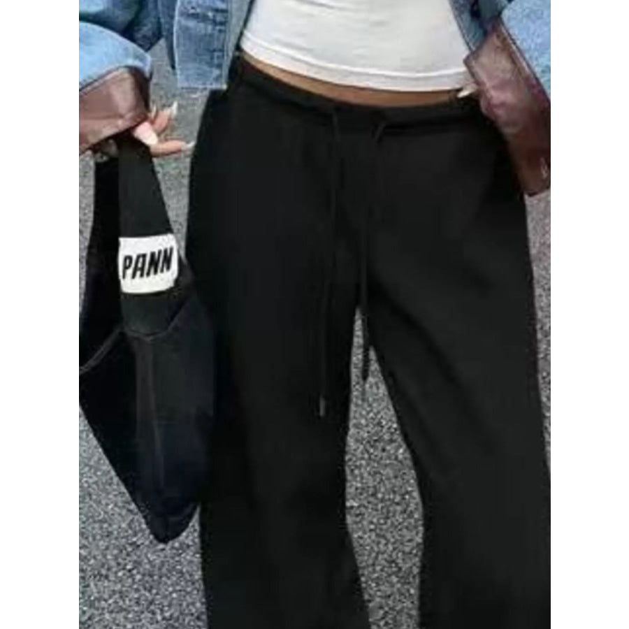 Wide Leg Drawstring Sweatpants Apparel and Accessories