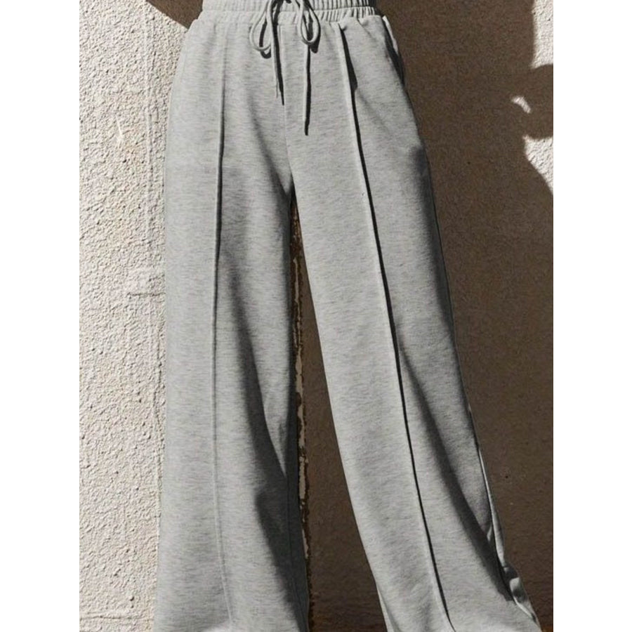 Wide Leg Drawstring Waist Pants Apparel and Accessories