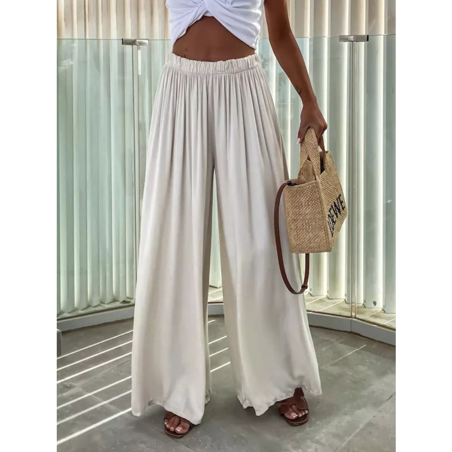 Wide-Leg Flowy Pants Apparel and Accessories