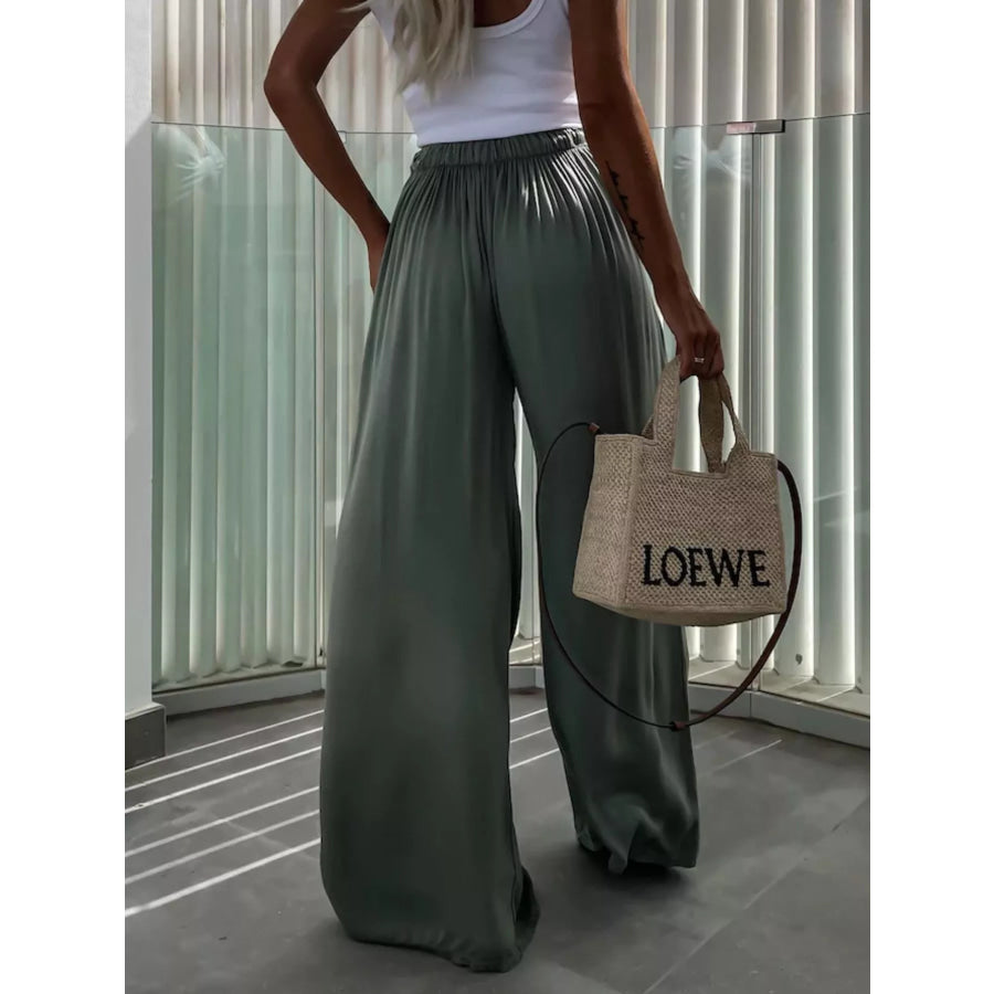 Wide-Leg Flowy Pants Apparel and Accessories