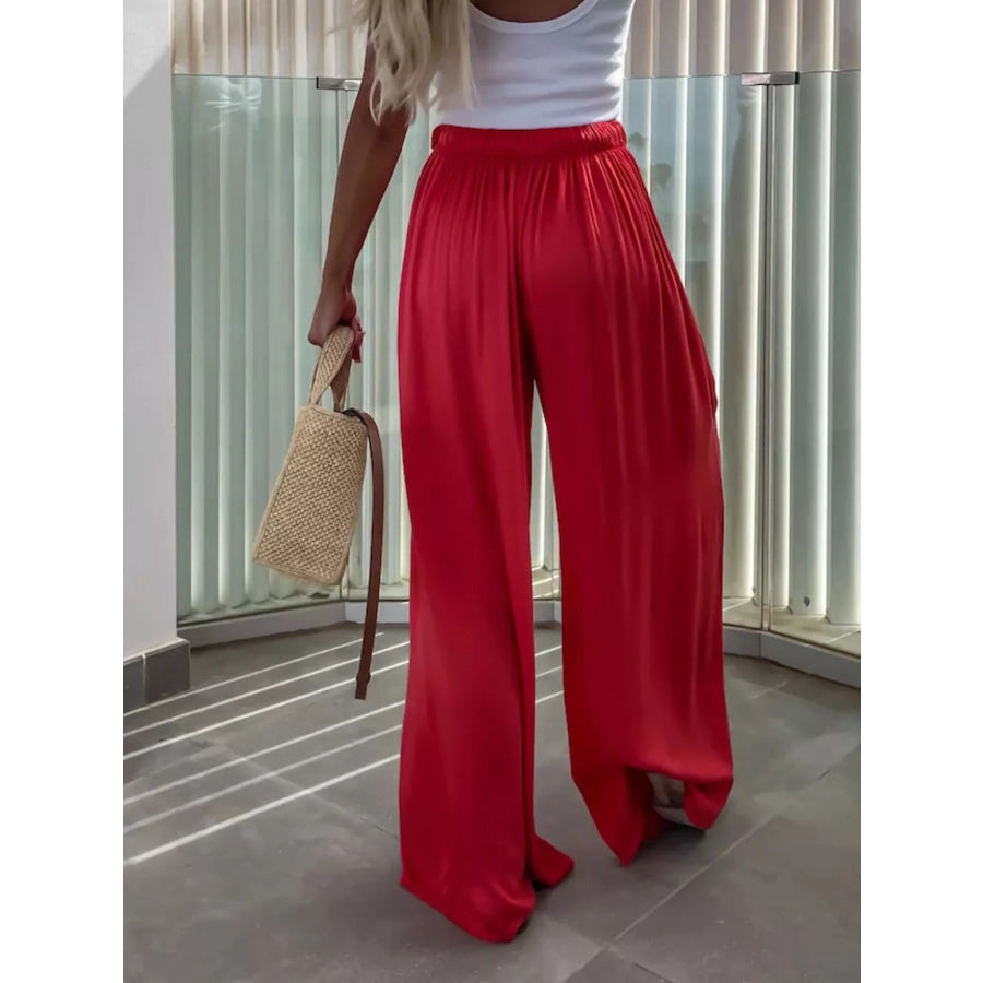 Wide-Leg Flowy Pants Apparel and Accessories
