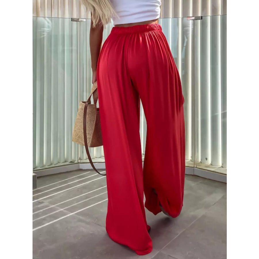 Wide-Leg Flowy Pants Apparel and Accessories