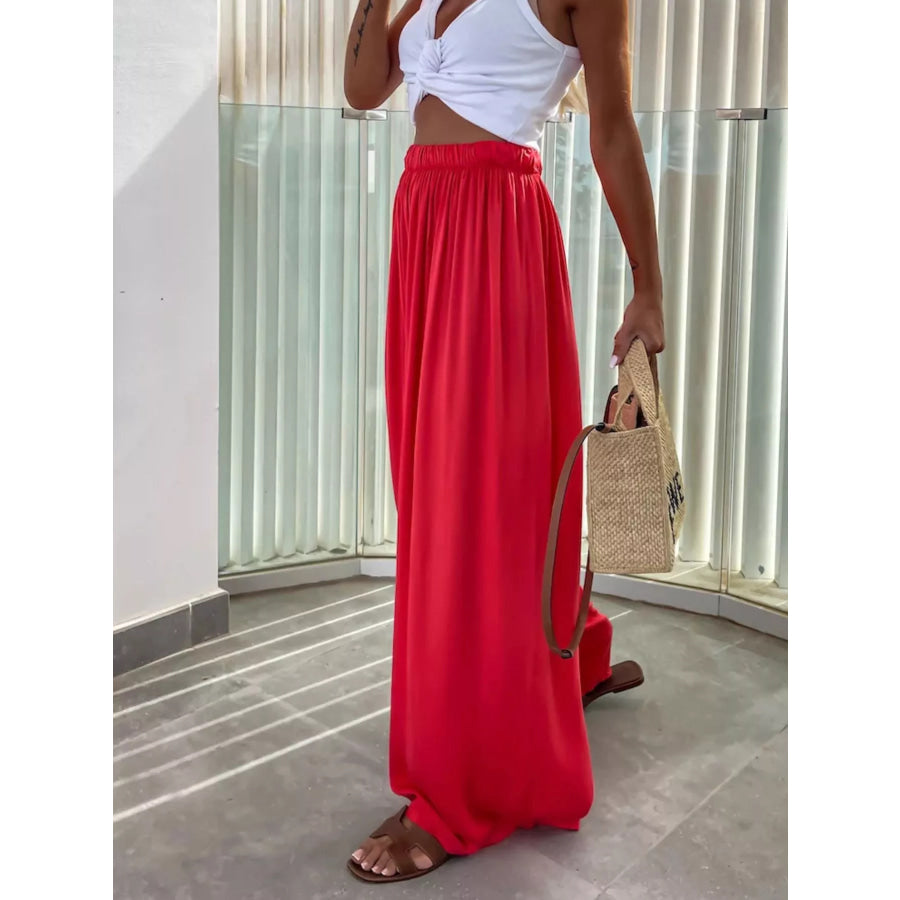 Wide-Leg Flowy Pants Apparel and Accessories