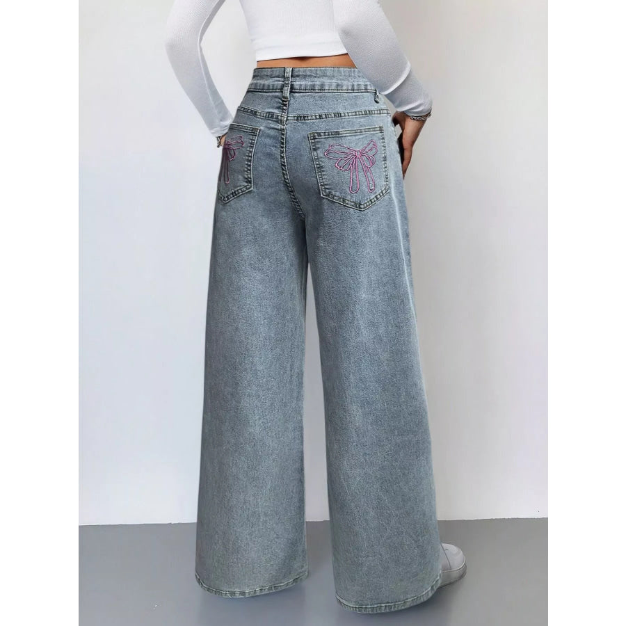 Wide Leg High Waist Jeans Apparel and Accessories