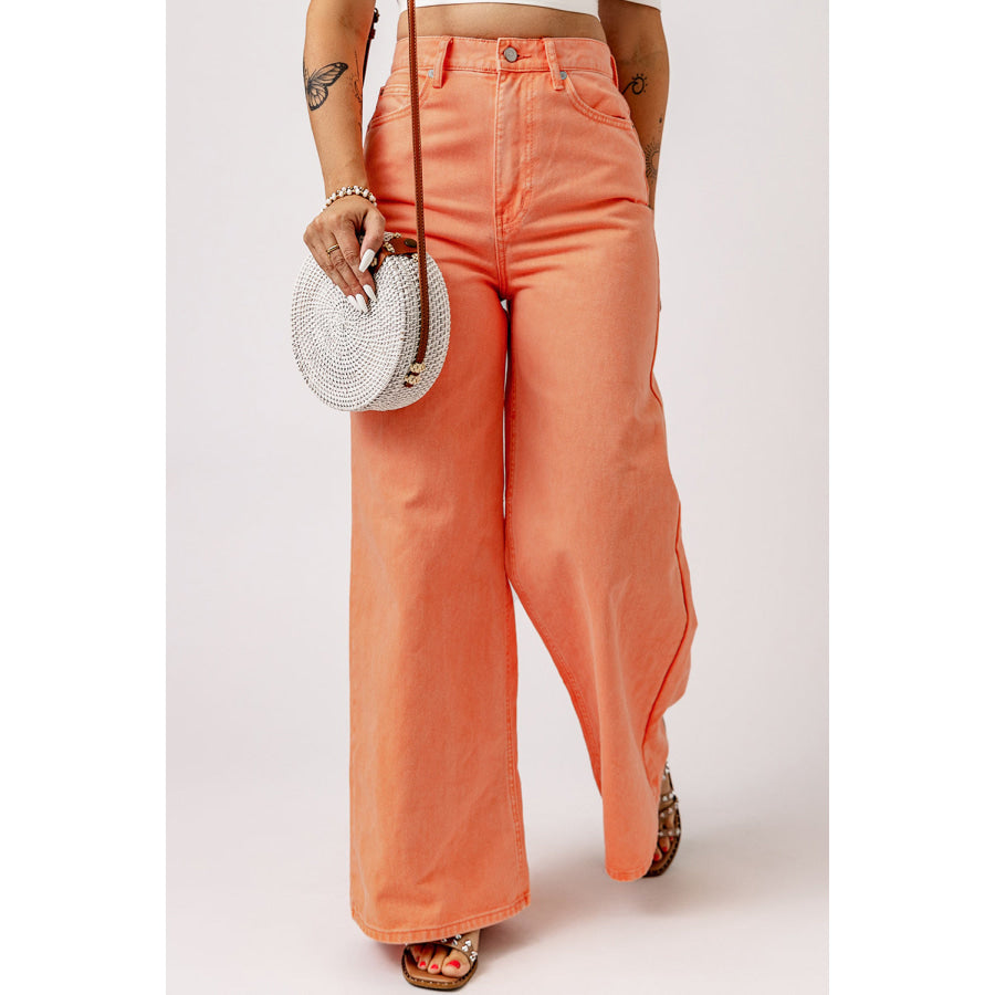 Wide Leg High Waist Jeans Apparel and Accessories