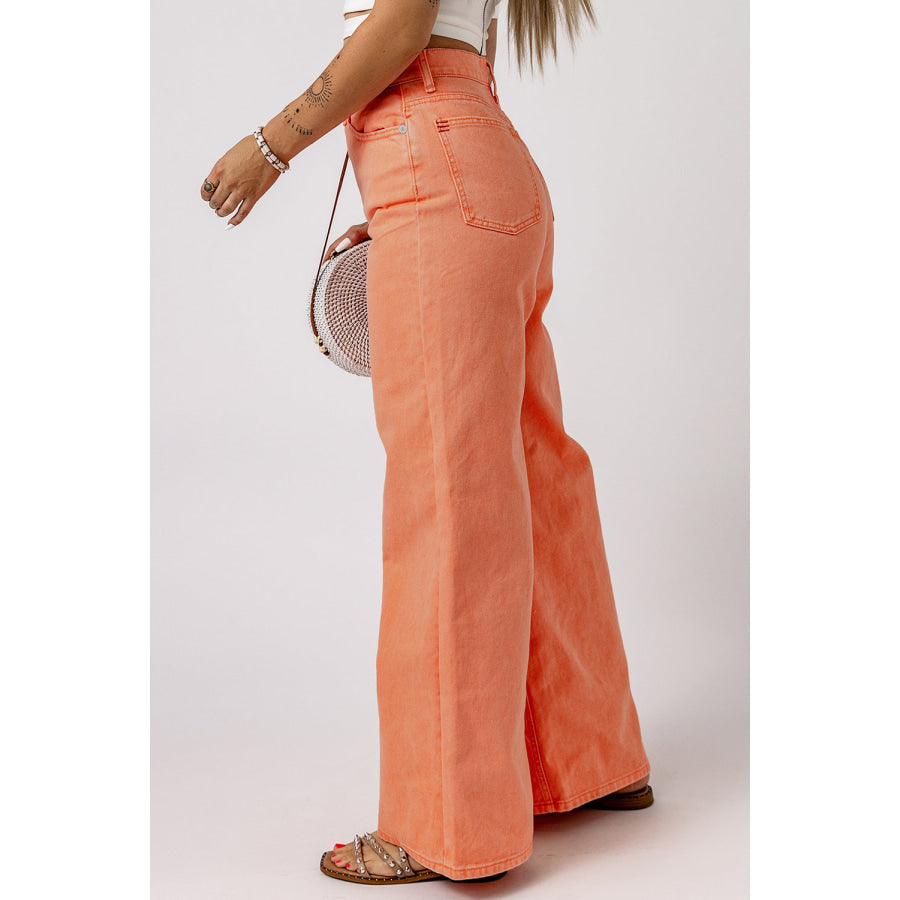 Wide Leg High Waist Jeans Apparel and Accessories