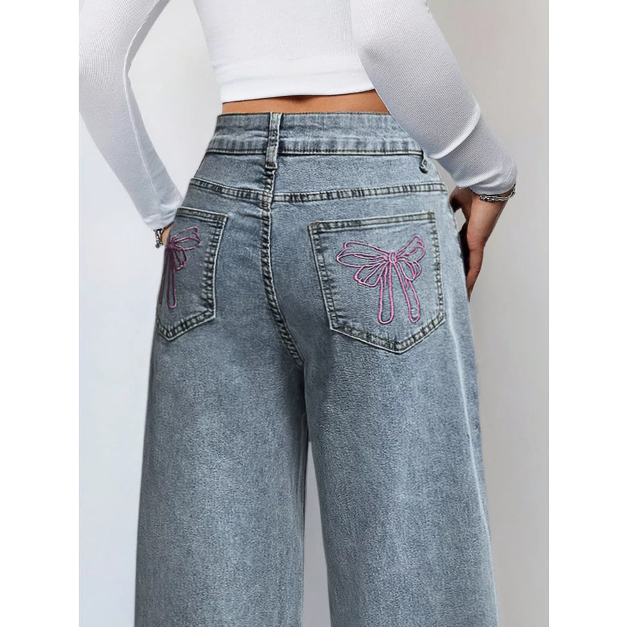 Wide Leg High Waist Jeans Apparel and Accessories
