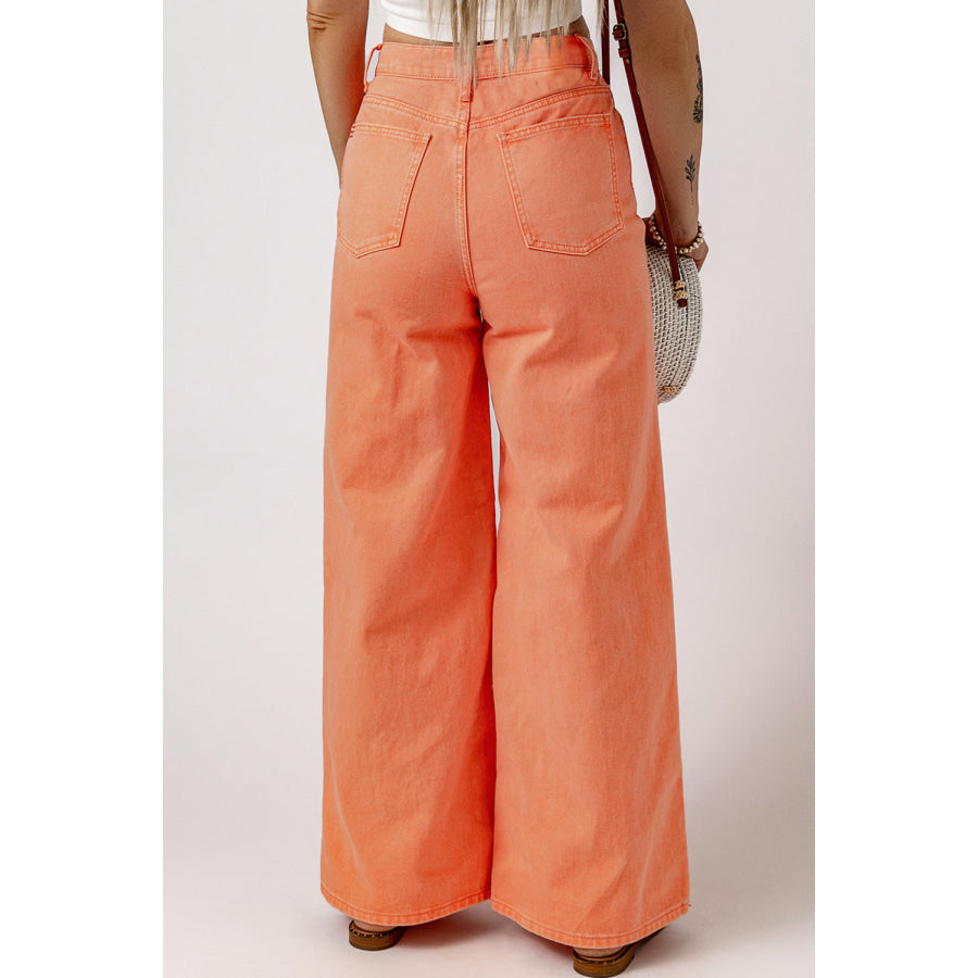 Wide Leg High Waist Jeans Apparel and Accessories