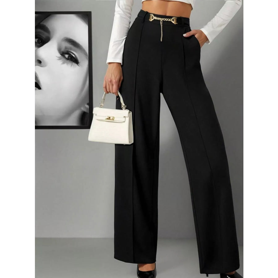 Wide-Leg High Waist Pants Apparel and Accessories