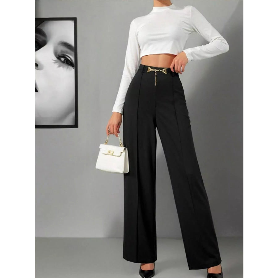 Wide-Leg High Waist Pants Apparel and Accessories