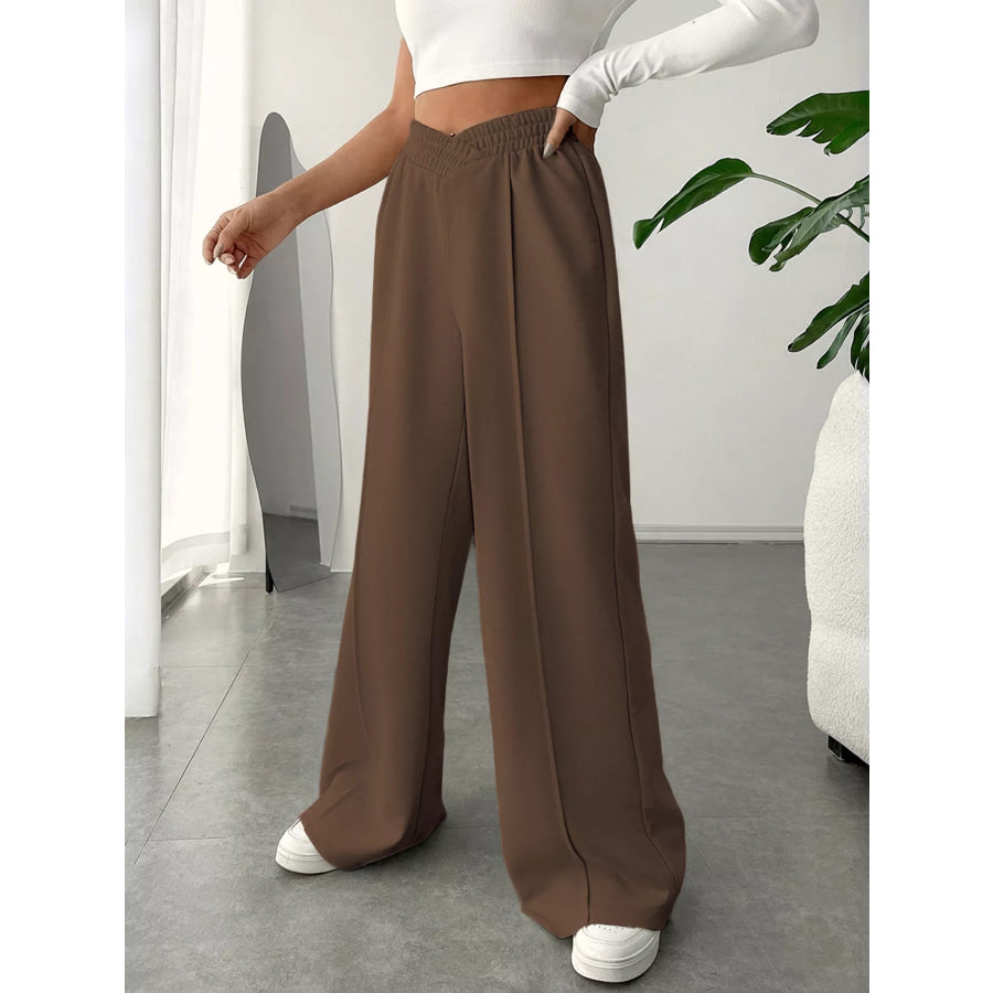 Wide Leg High Waist Pants Apparel and Accessories