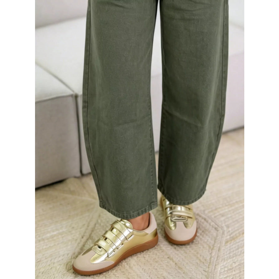 Wide-Leg Jeans with Front Patch Pockets Apparel and Accessories