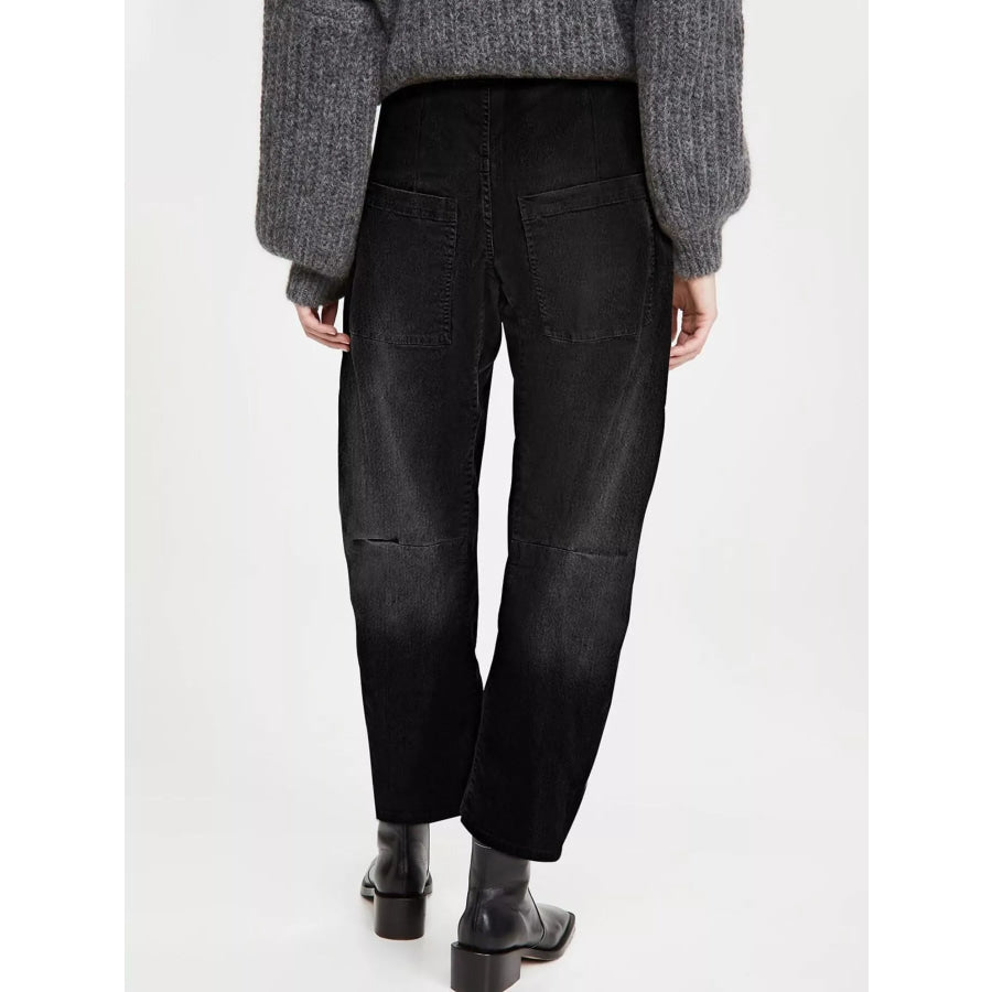 Wide-Leg Jeans with Patch Pockets Apparel and Accessories