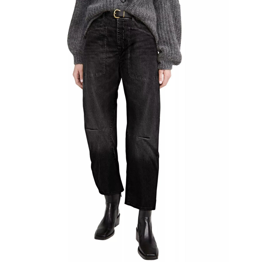 Wide-Leg Jeans with Patch Pockets Apparel and Accessories