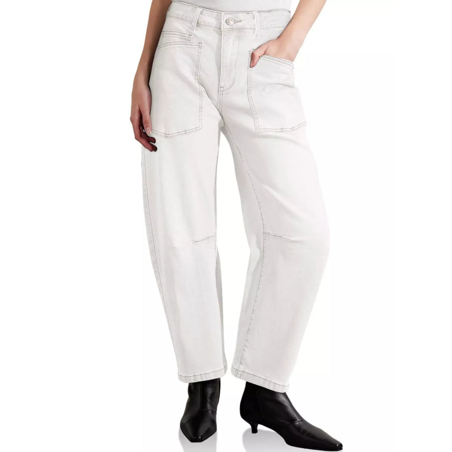 Wide-Leg Jeans with Patch Pockets Apparel and Accessories