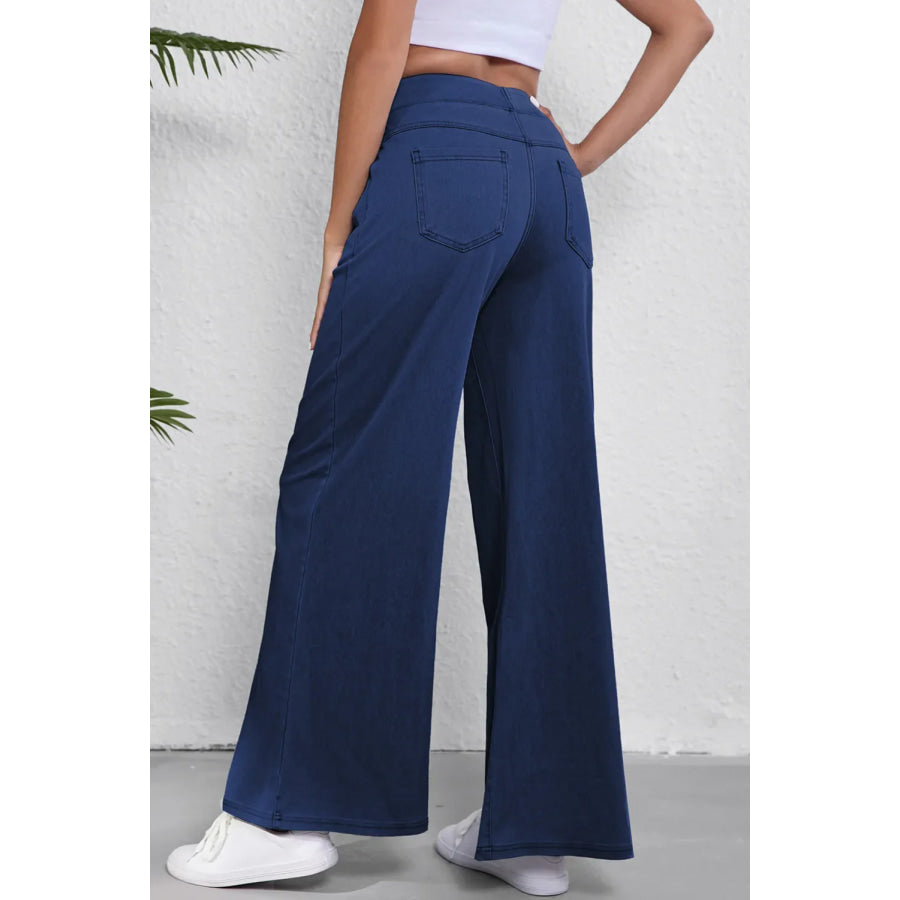 Wide Leg Jeans with Pockets Apparel and Accessories