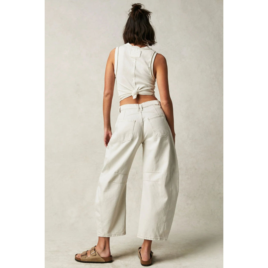 Wide Leg Jeans with Pockets Apparel and Accessories