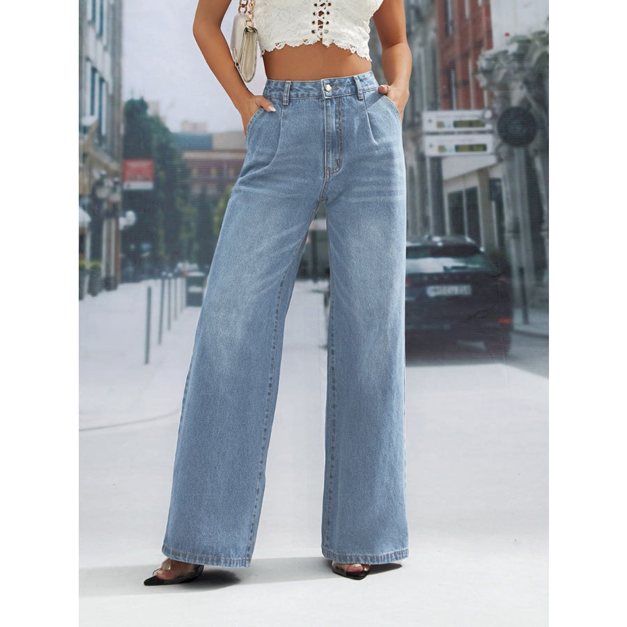 Wide Leg Jeans with Pockets Light / XS Apparel and Accessories