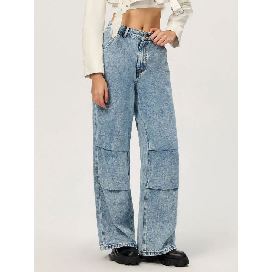 Wide Leg Jeans with Pockets Light / XS Apparel and Accessories