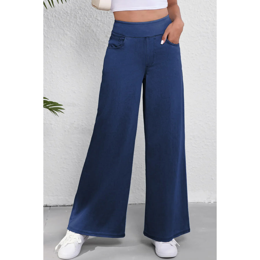 Wide Leg Jeans with Pockets Medium / S Apparel and Accessories