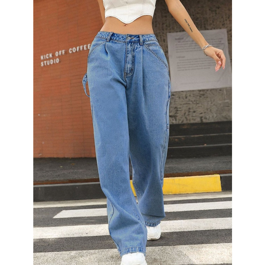 Wide Leg Jeans with Pockets Medium / XS Apparel and Accessories