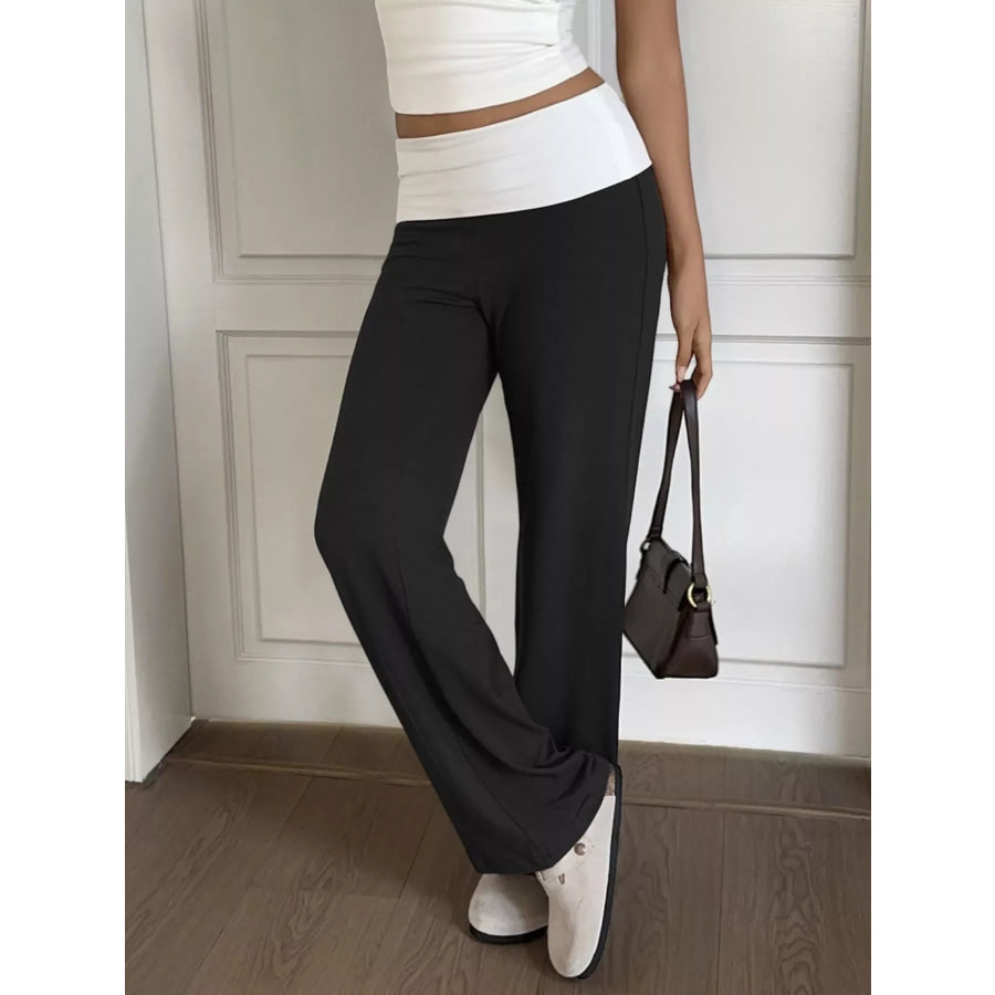 Wide Leg Pants Black / S Apparel and Accessories