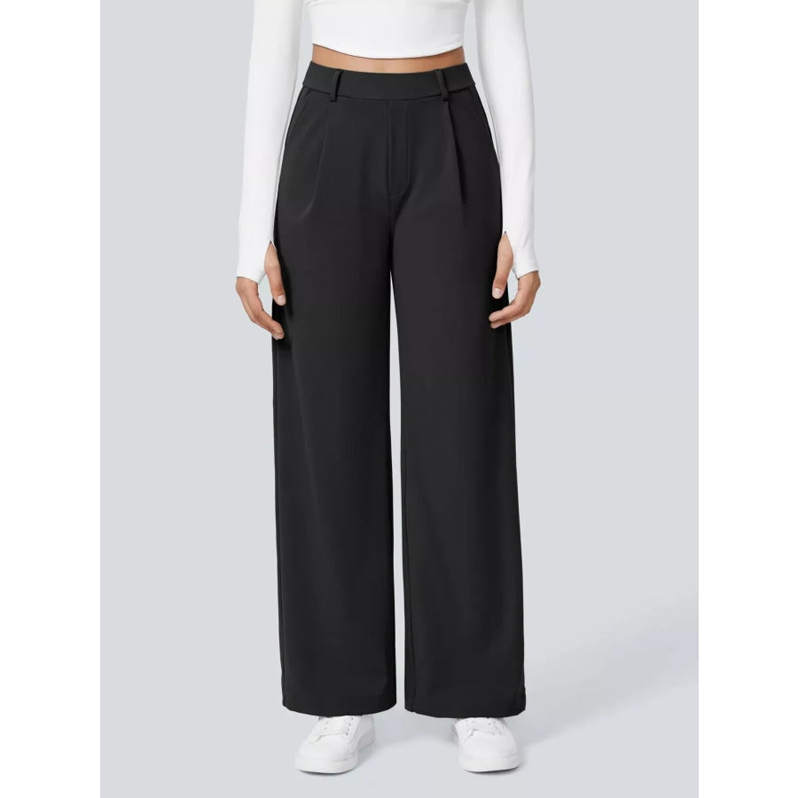 Wide Leg Pants Black / S Apparel and Accessories