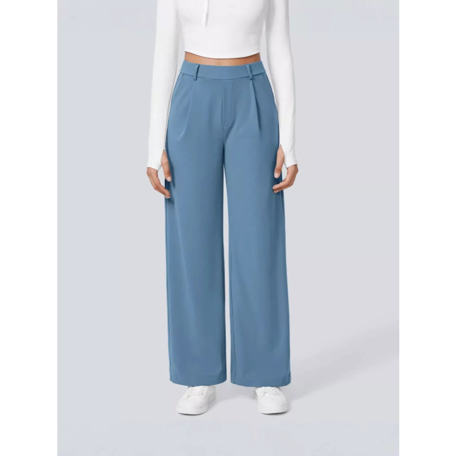 Wide Leg Pants Dusty Blue / S Apparel and Accessories