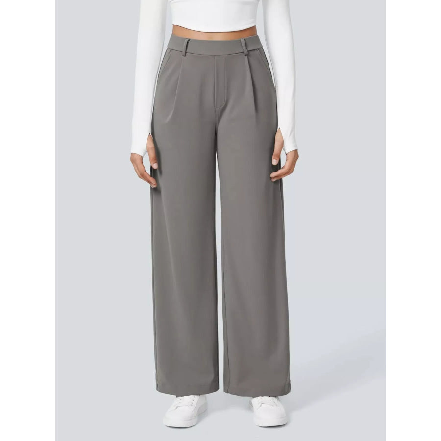 Wide Leg Pants Gray / S Apparel and Accessories