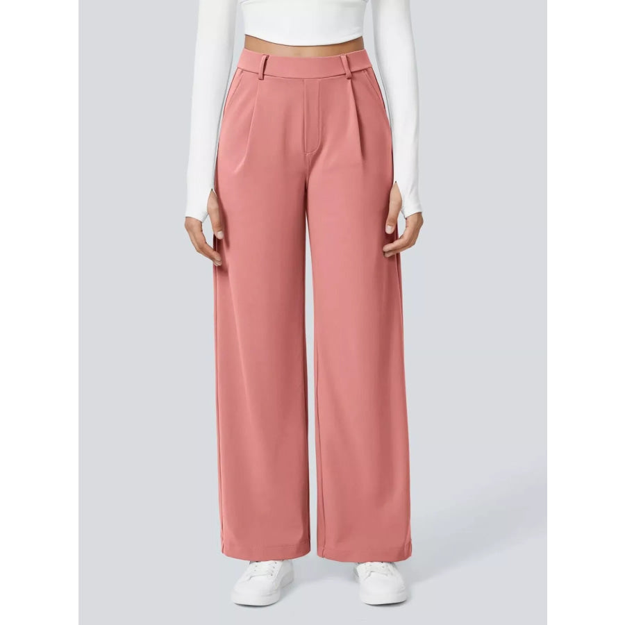 Wide Leg Pants Pink / S Apparel and Accessories