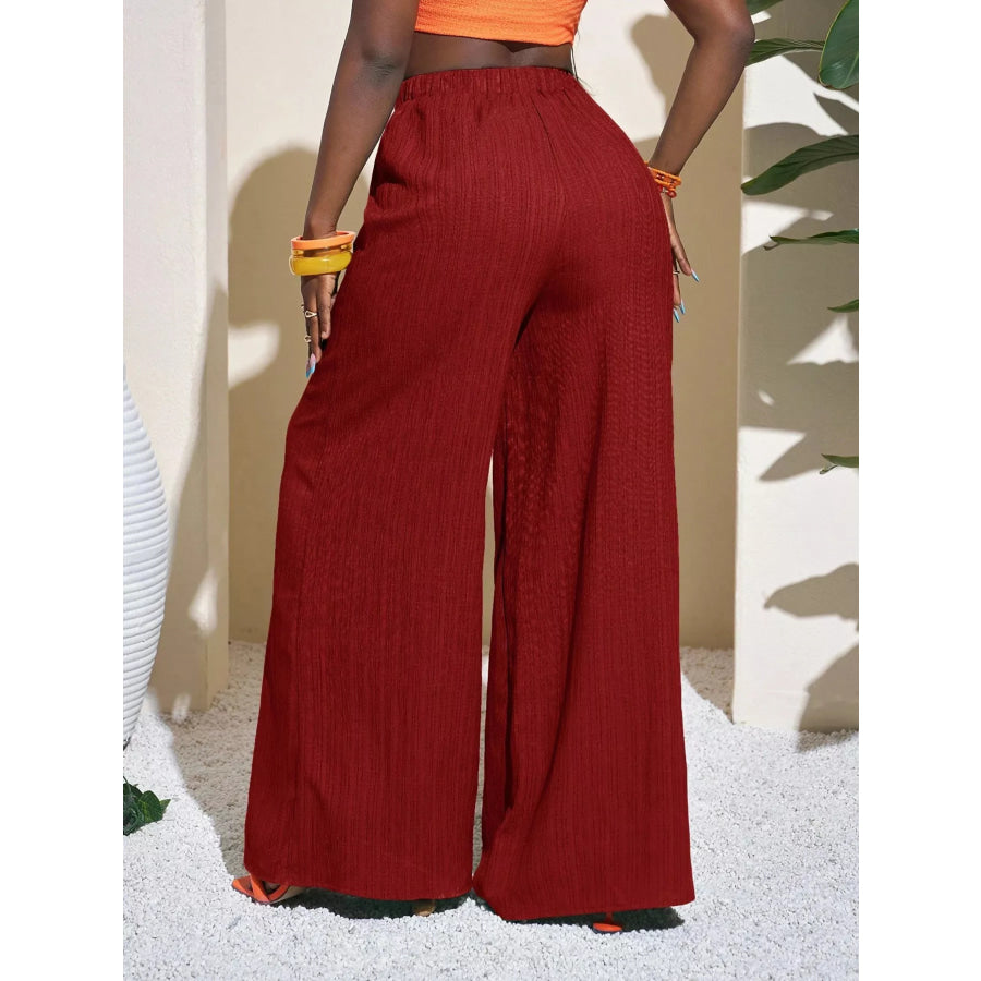 Wide-Leg Pants with Drawstring Apparel and Accessories