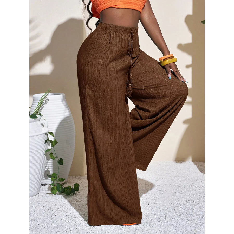 Wide-Leg Pants with Drawstring Apparel and Accessories