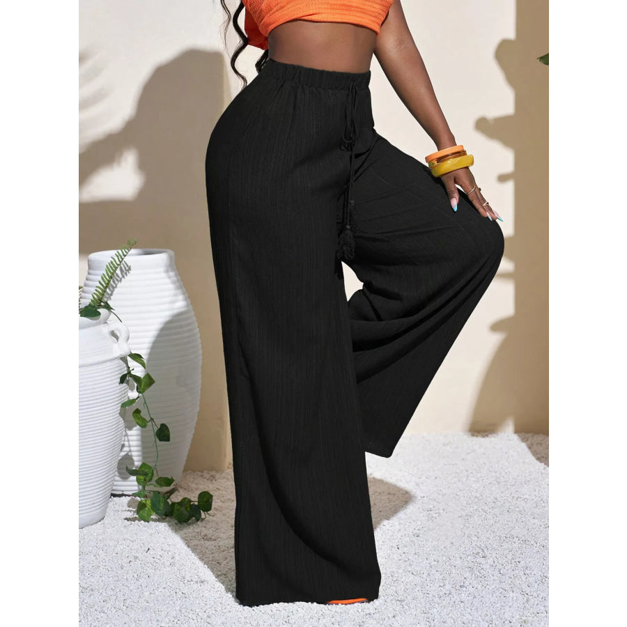 Wide-Leg Pants with Drawstring Apparel and Accessories